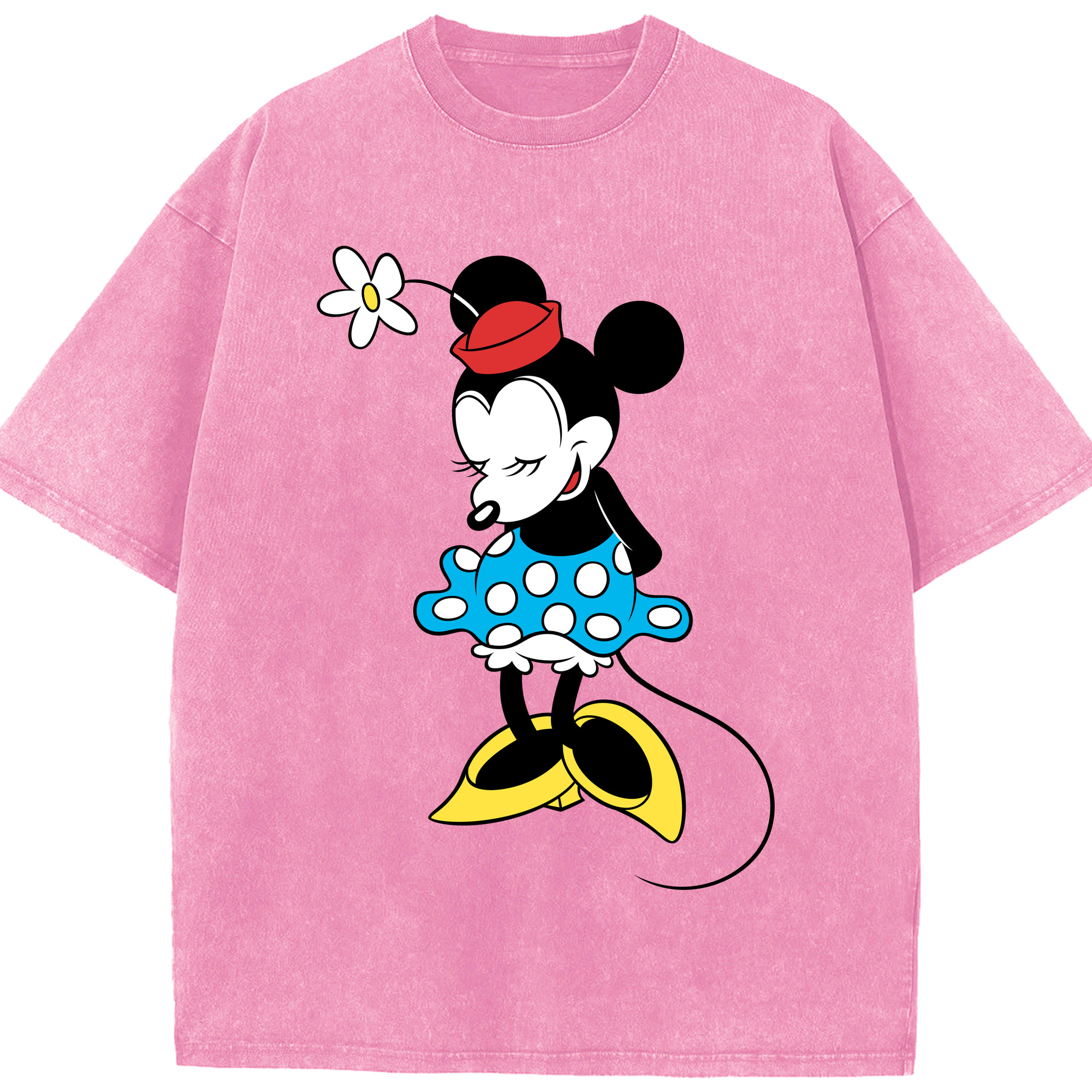 （画像用） ミッキーマウス Mickey Mouse 綿100% ヴィンテージ風 半袖Tシャツ（フロントプリント）